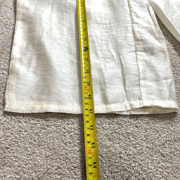 Mouggan Womens Ivory Hemp Blend Semi Lined Formal/Dress Wide Leg Pants Large NWT - Picture 9 of 15